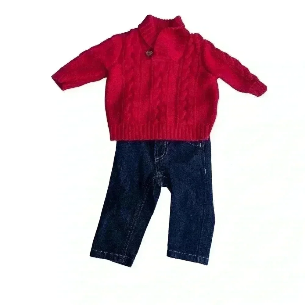 Boys Old Navy Sweater Jean Set•Size 0-3 Months•Preowned Great Condition•
